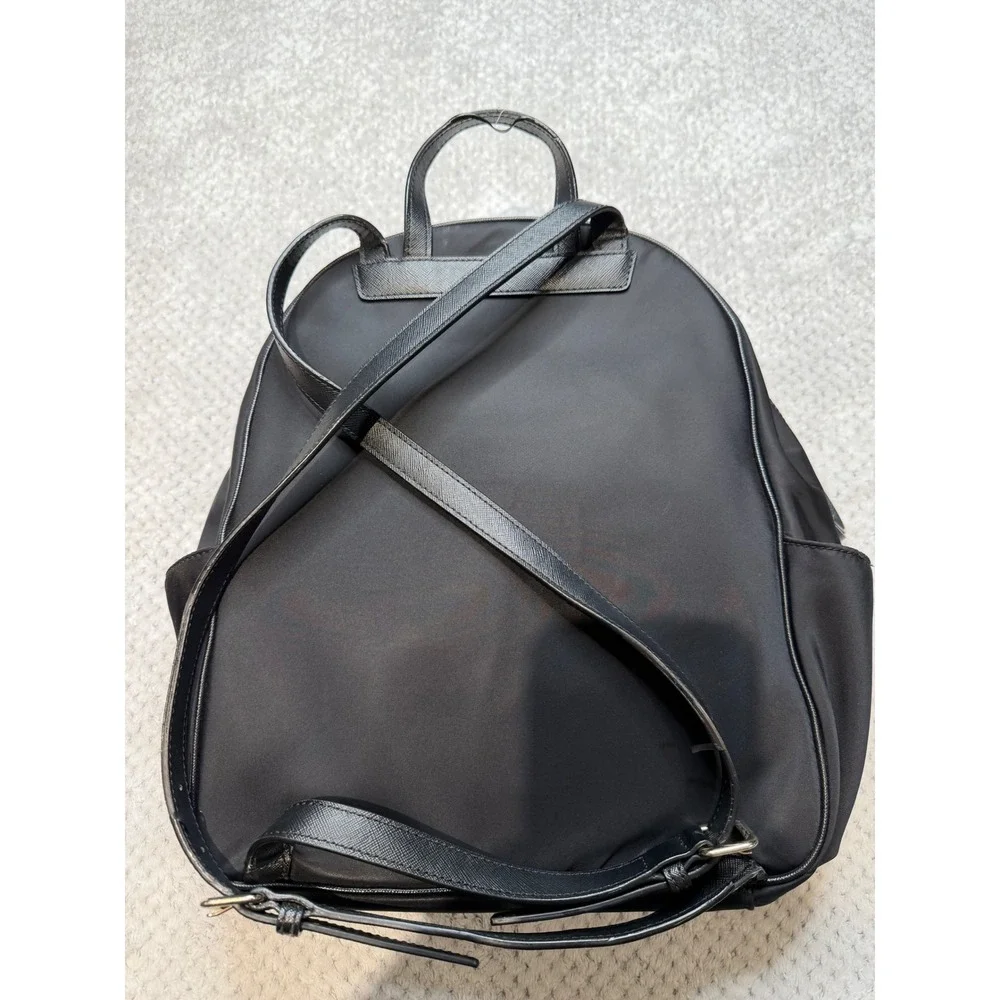 Kate Spade New York Black Nylon Backpack Gold Hardware Office Travel School